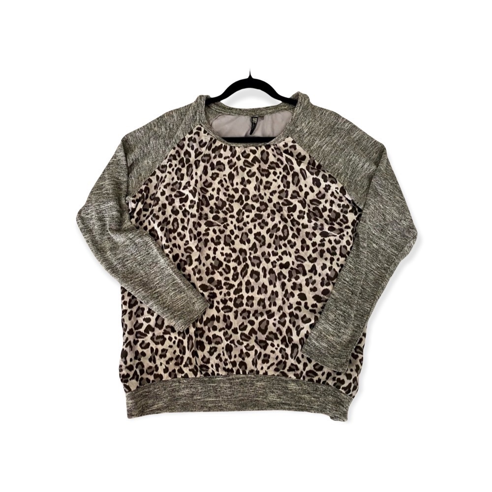 Kut From The Kloth Benter Mixed Material Top. Light Grey - L